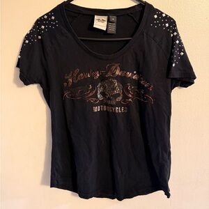 Harley-Davidson Black Studded V-Neck